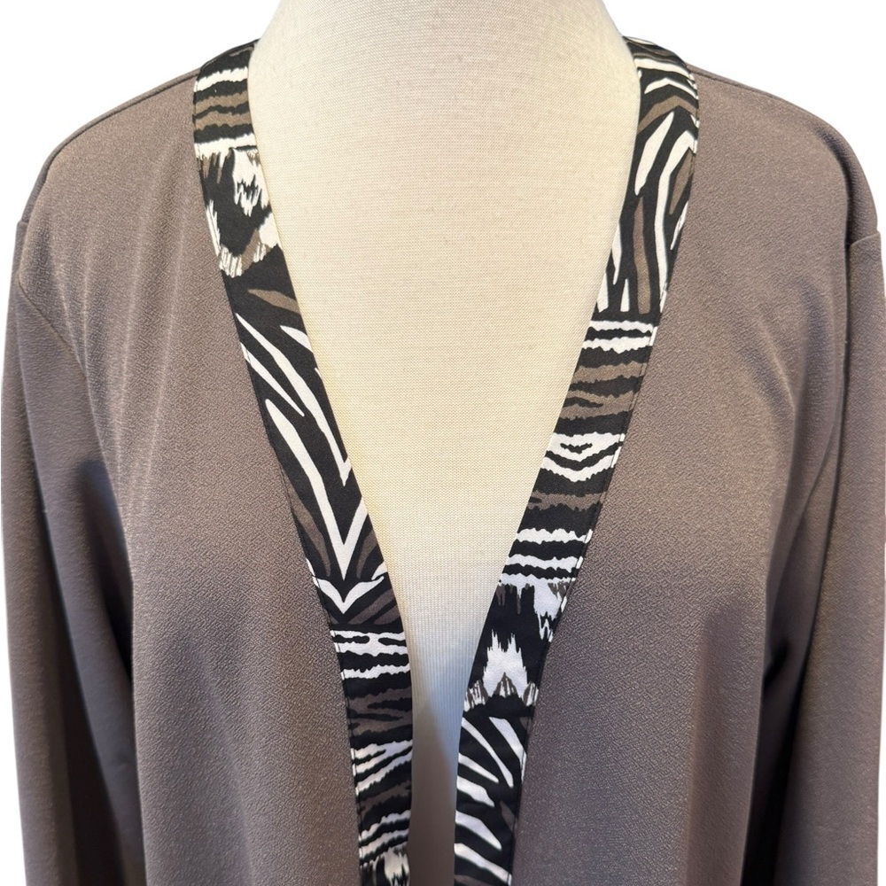 Bob Mackie Wearable Art Open Front Cardigan Size Large - Picture 4 of 9
